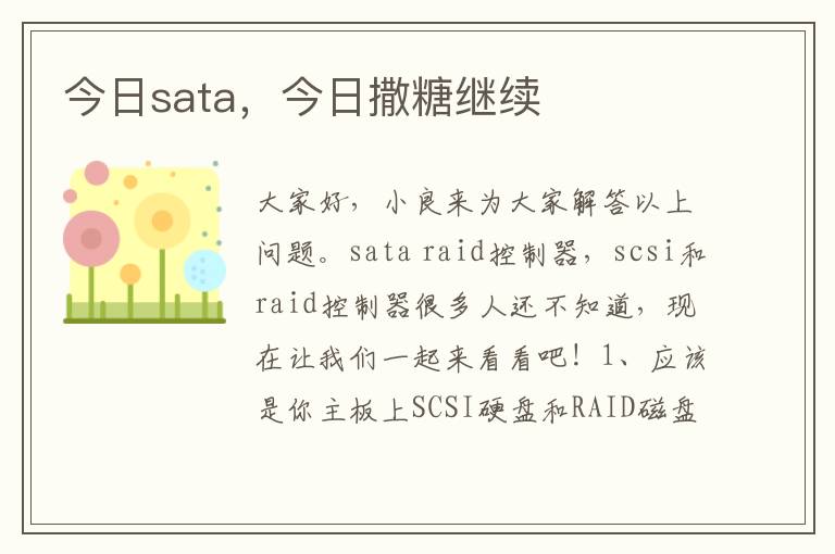 今日sata，今日撒糖继续