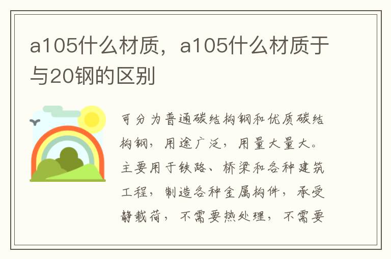 a105什么材质，a105什么材质于与20钢的区别