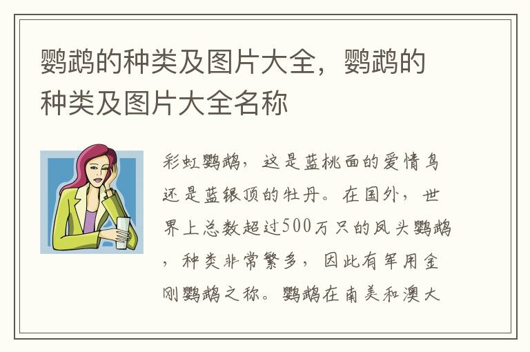 鹦鹉的种类及图片大全，鹦鹉的种类及图片大全名称