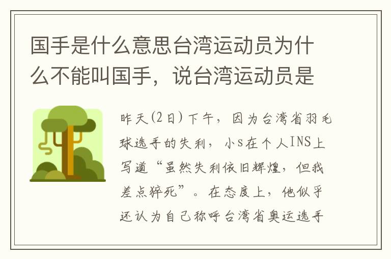 国手是什么意思台湾运动员为什么不能叫国手，说台湾运动员是国手是什么意思