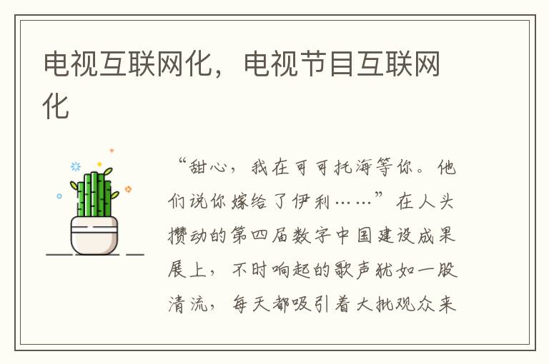 电视互联网化，电视节目互联网化
