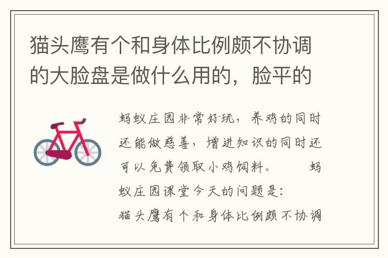 猫头鹰有个和身体比例颇不协调的大脸盘是做什么用的，脸平的猫头鹰