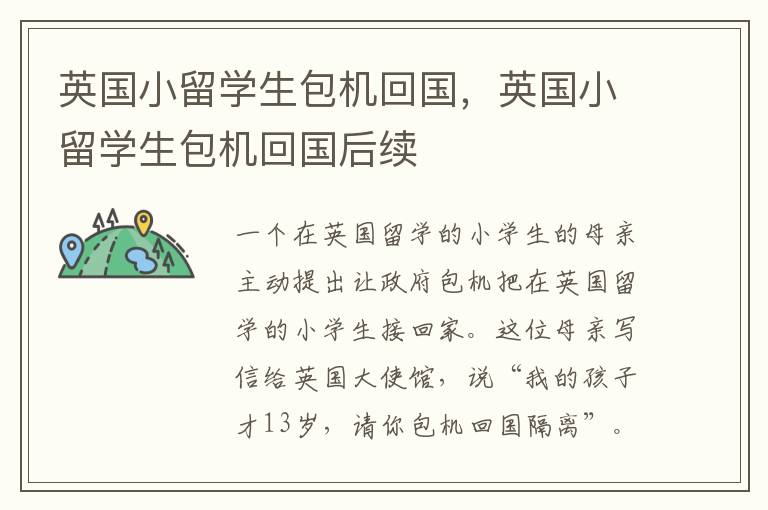 英国小留学生包机回国，英国小留学生包机回国后续