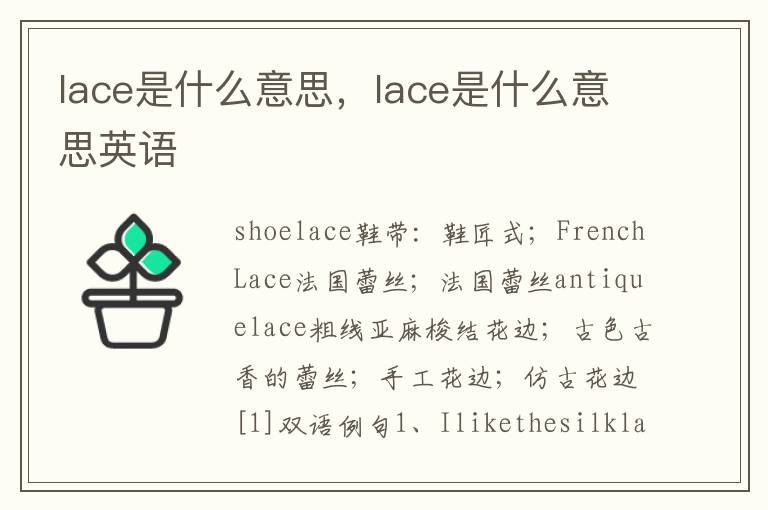 lace是什么意思，lace是什么意思英语