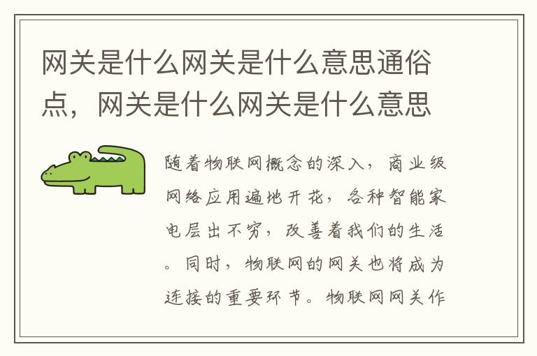 网关是什么网关是什么意思通俗点，网关是什么网关是什么意思通俗点