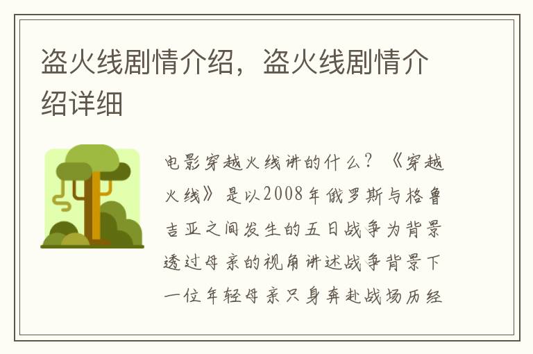 盗火线剧情介绍，盗火线剧情介绍详细