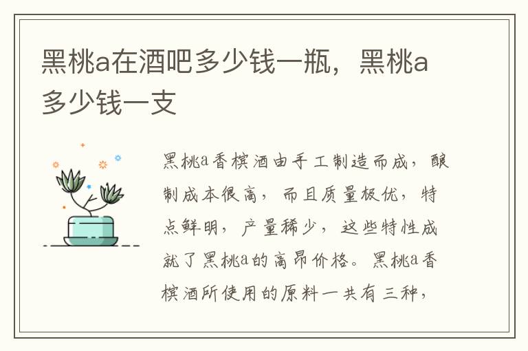 黑桃a在酒吧多少钱一瓶，黑桃a多少钱一支